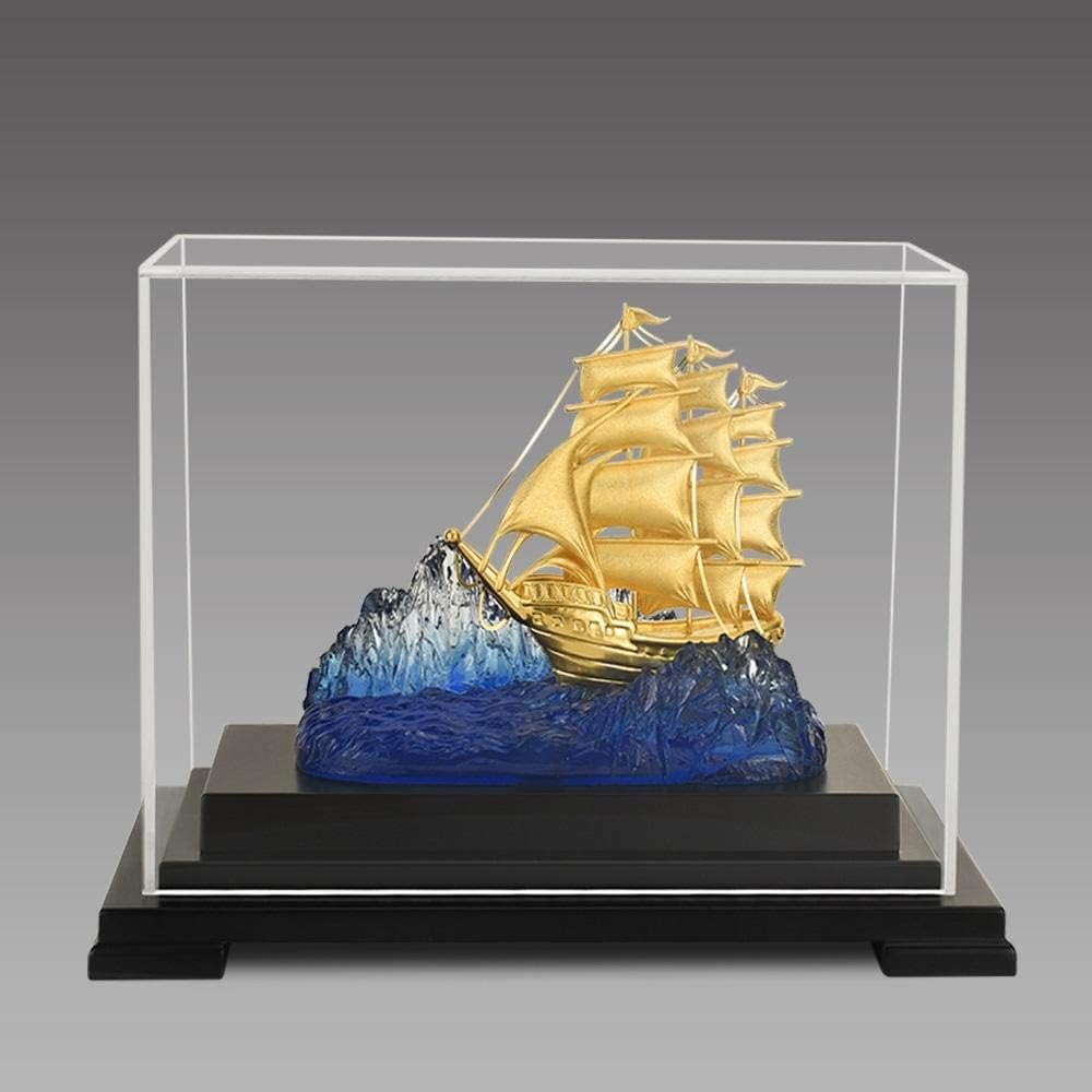 Mô hình thuyền buồm phong thuỷ mạ vàng 24k - 01